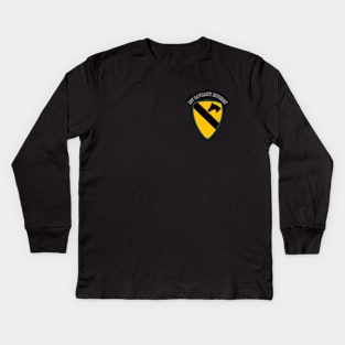 1st Cavalry Division - Small Chest Emblem Kids Long Sleeve T-Shirt